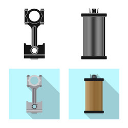 isolated object auto and part sign collection vector image