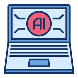 laptop ai computer artificial intelligence device vector image