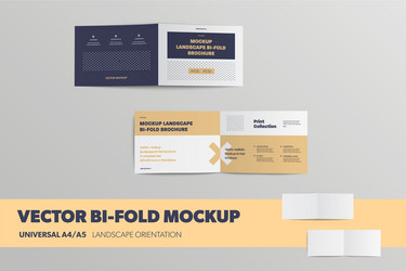 mockup open bifolds front and back universal vector image