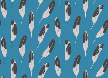 seamless pattern with seagull feathers vector