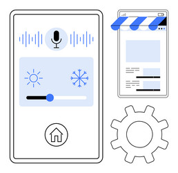 smart home control interface with voice commands vector image