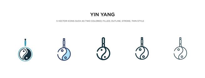 yin yang icon in different style two colored vector image