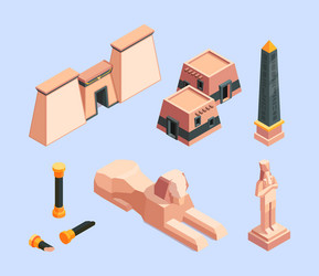 Ancient egypt architectural old objects vector