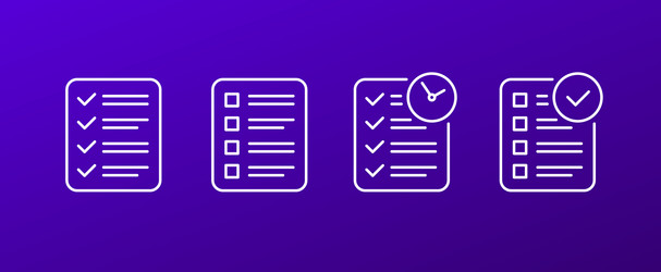 checklist icons check list with tasks goals vector image