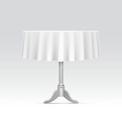 empty round table with tablecloth vector image