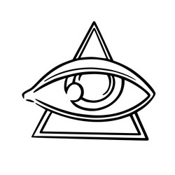 illuminati eye of free mason secret society vector