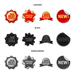 isolated object of emblem and badge symbol set vector image
