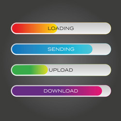 progress bar upload download web button vector image