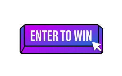3d enter to win button for web background design vector image