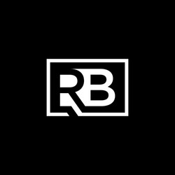 Bold letter b logo design element negative space Vector Image