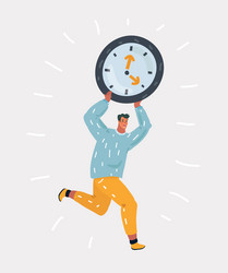 Man Running with Clock - Deadline vector image