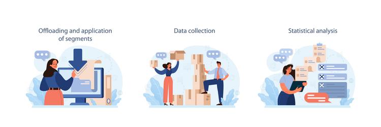 predictive analytics set process of using data vector image