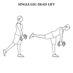 Single-leg dead lift exercise strength workout vector