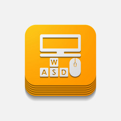 square button computer vector image