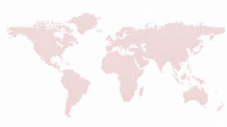 halftone circle pattern world map background vector image
