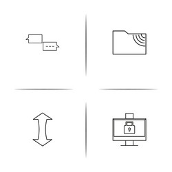 internet technologies simple linear icons set vector image