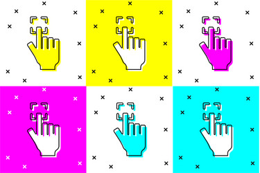 set fingerprint icon isolated on color background vector image