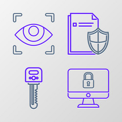 set line lock on computer monitor screen key vector image