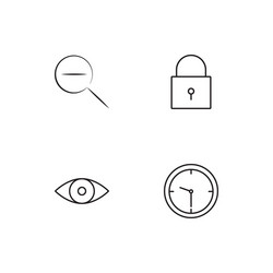 web linear icons set simple outline vector image