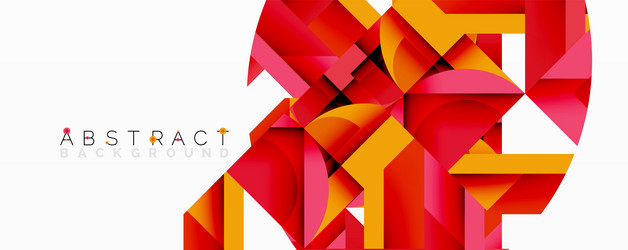 geometric shapes overlap creating vibrant red vector image
