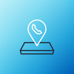 line map pointer with telephone or communication vector image