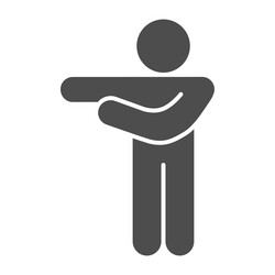 man pointing with arms to left solid icon vector image