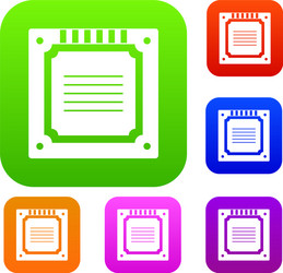 modern multicore cpu set color collection vector image