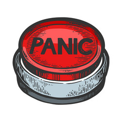 panic button color sketch engraving vector image