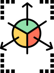 prototype grid database chart flat color icon vector image