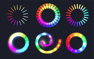 Rainbow Loading Sliders with Sparkles vector image