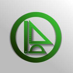 ruler protractor triangle symbol of geometry vector image