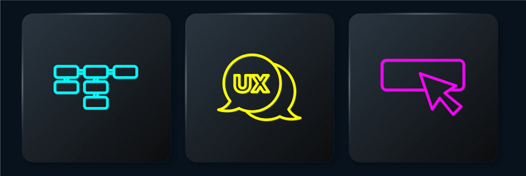 set line site map ui or ux design and black vector image