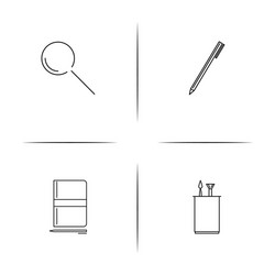 creative process and design simple linear icons vector image