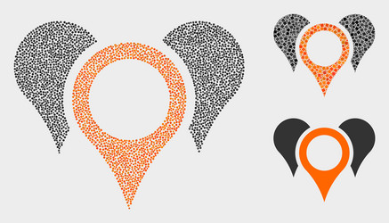 dot map pointers icons vector image
