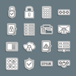 set line password protection server data web vector image