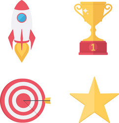 Success awards icons set vector