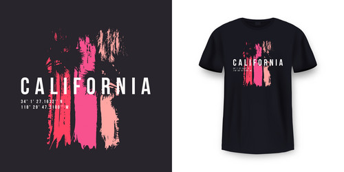 California Palm Tree T-Shirt Vector Image