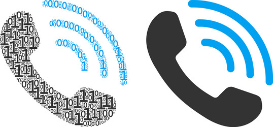 call ring mosaic of binary digits vector image