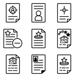 Docs1-2 flat icon set isolated on white background