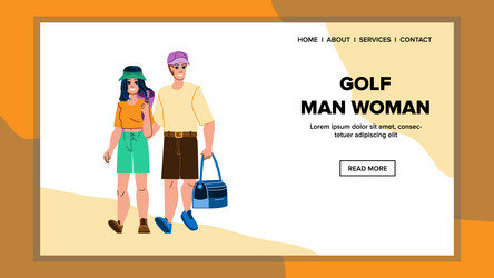 Golf man woman vector