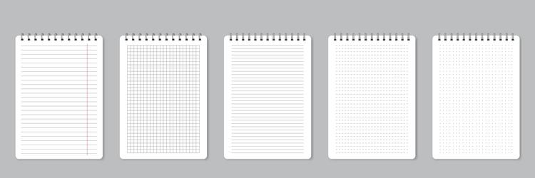 notebook pages with wire binding realistic lined vector