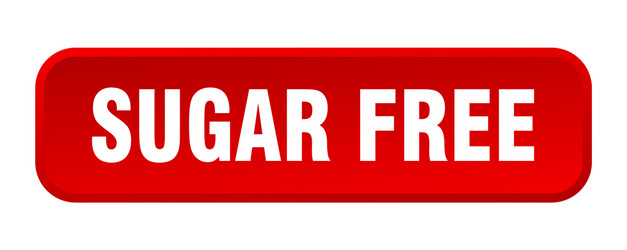 sugar free button square 3d push vector image
