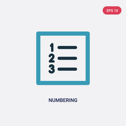 two color numbering icon from user interface vector