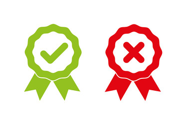 Approved and rejected icon vector