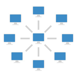 connection diagram computers vector image