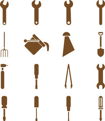 instruments and tools icon set vector image