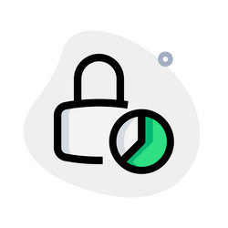 lock password set for pie chart presentation vector image
