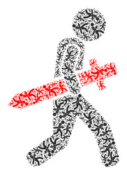 sword robber recursive icon composition of self vector image
