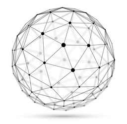 abstract 3d mesh sphere dots connected vector image