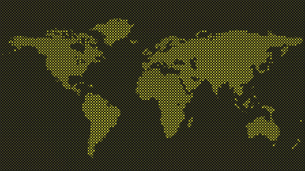 halftone world map background - circle pattern vector image